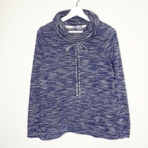 Loveappella Cowl Neck Kangaroo Pocket Sweater